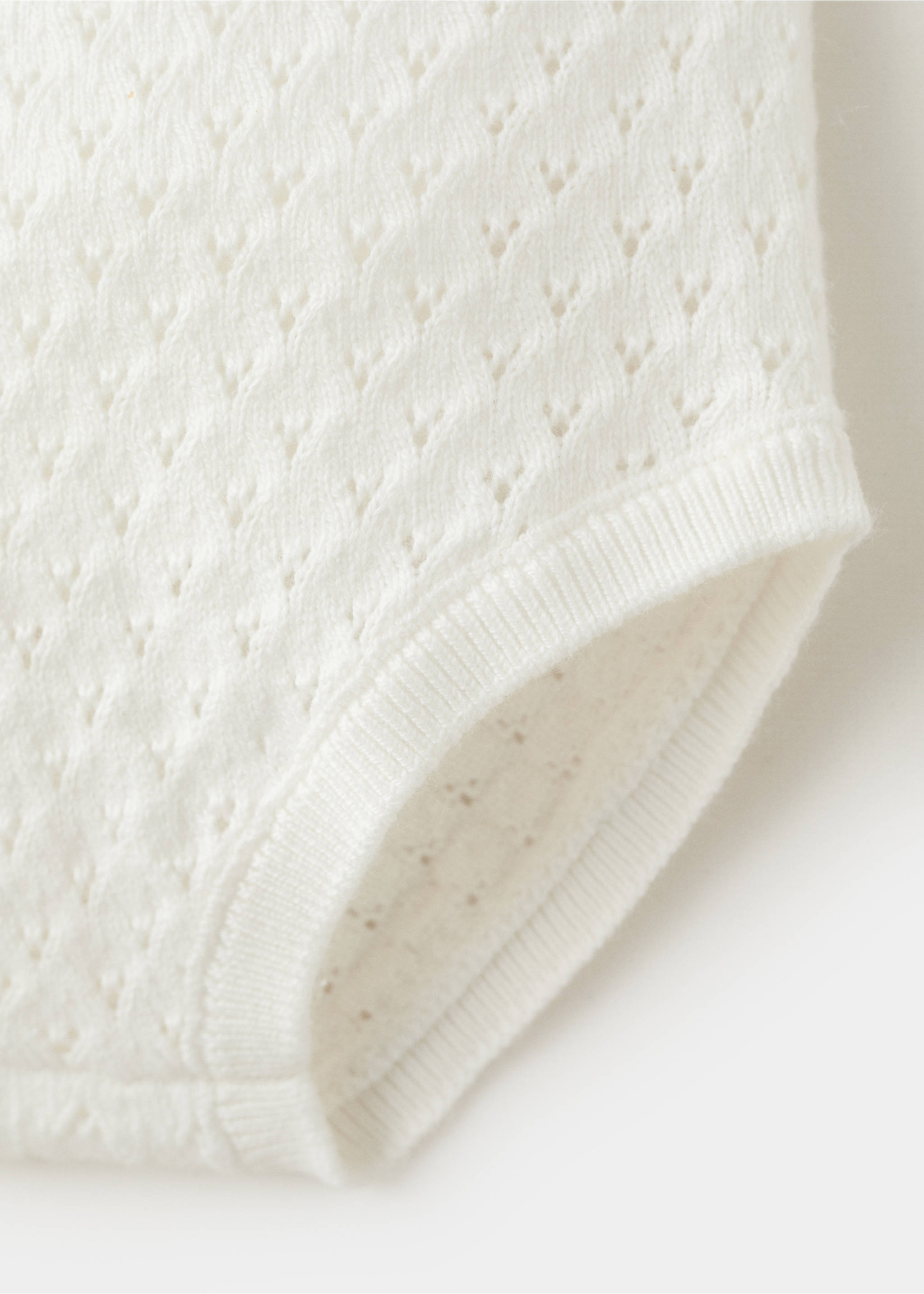 Openwork knit romper - Details of the article 0, Off White. Ref: 37071401-00.