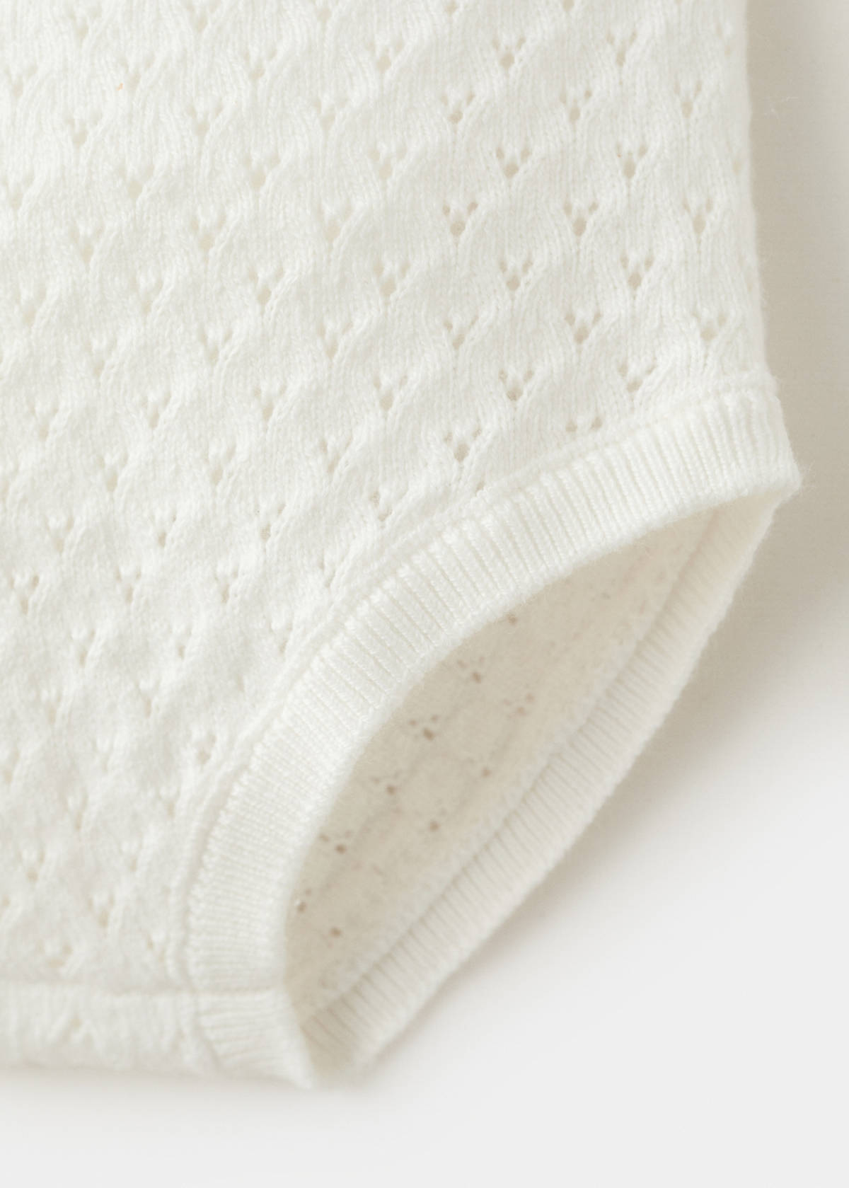 Openwork knit romper — Off White
