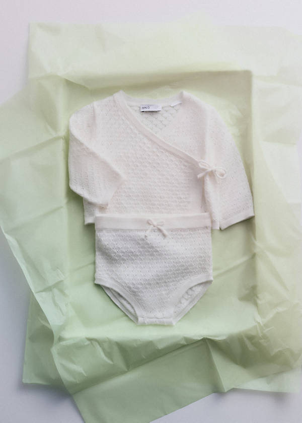 Openwork knit romper — Off White