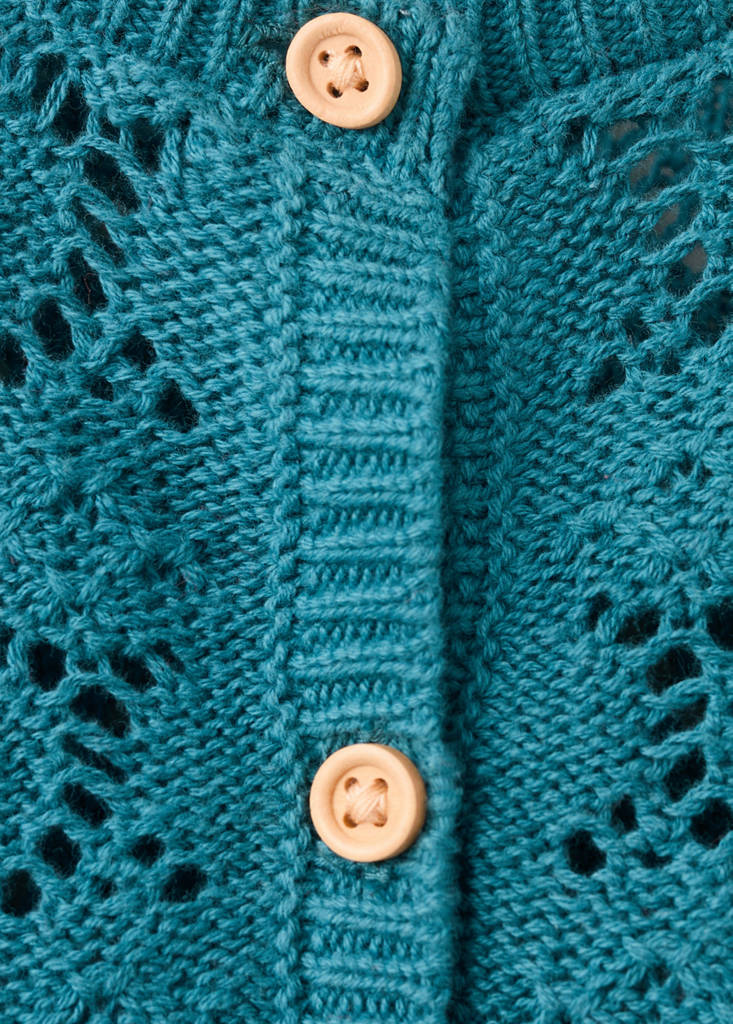Openwork knit cardigan — Green