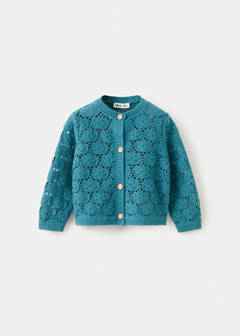 Openwork knit cardigan — Green 2
