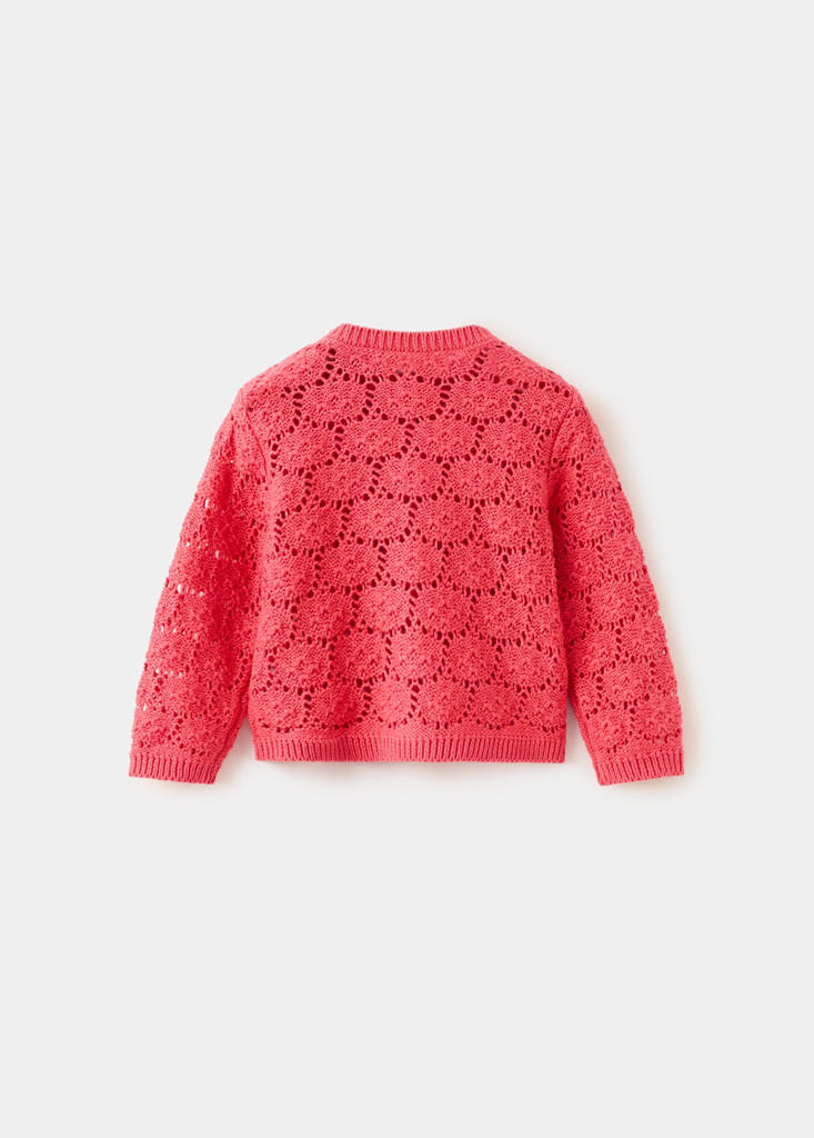 Openwork knit cardigan — Fuchsia