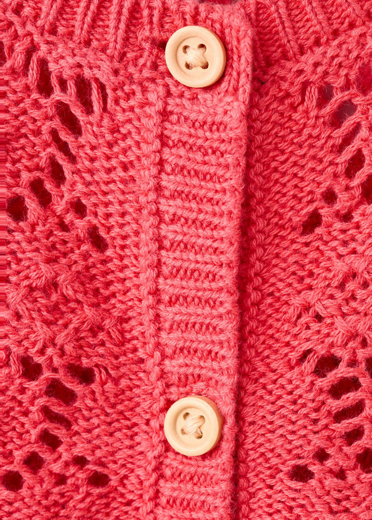 Openwork knit cardigan — Fuchsia
