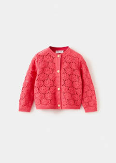 Openwork knit cardigan — Fuchsia 2