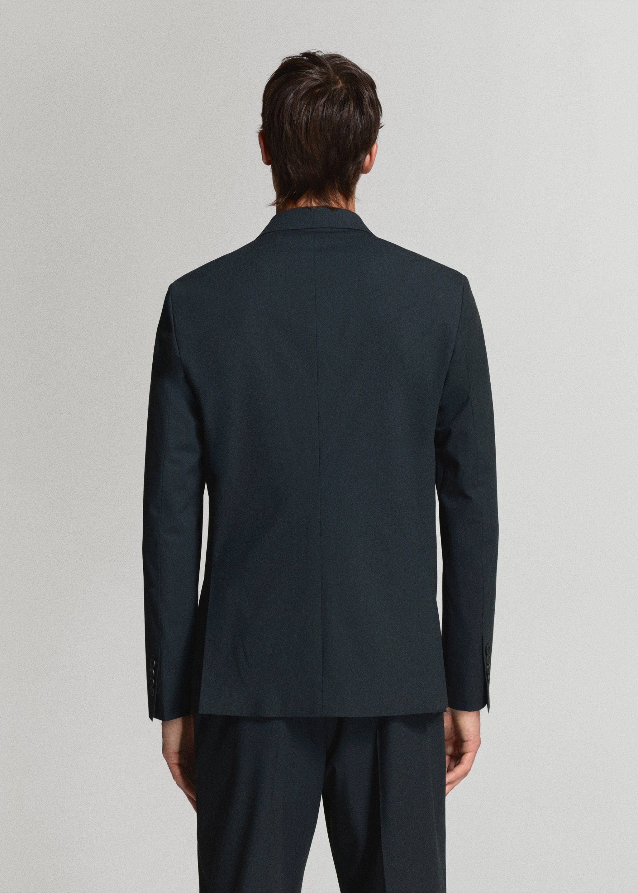 Boston regular-fit double-breasted suit jacket - Reverse of the article, Navy. Ref: 37071405-00.