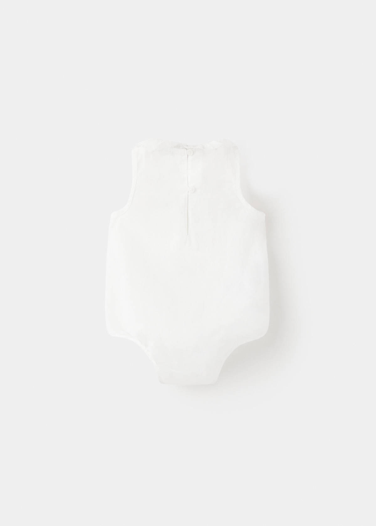 Cotton playsuit with ruffles — Off White