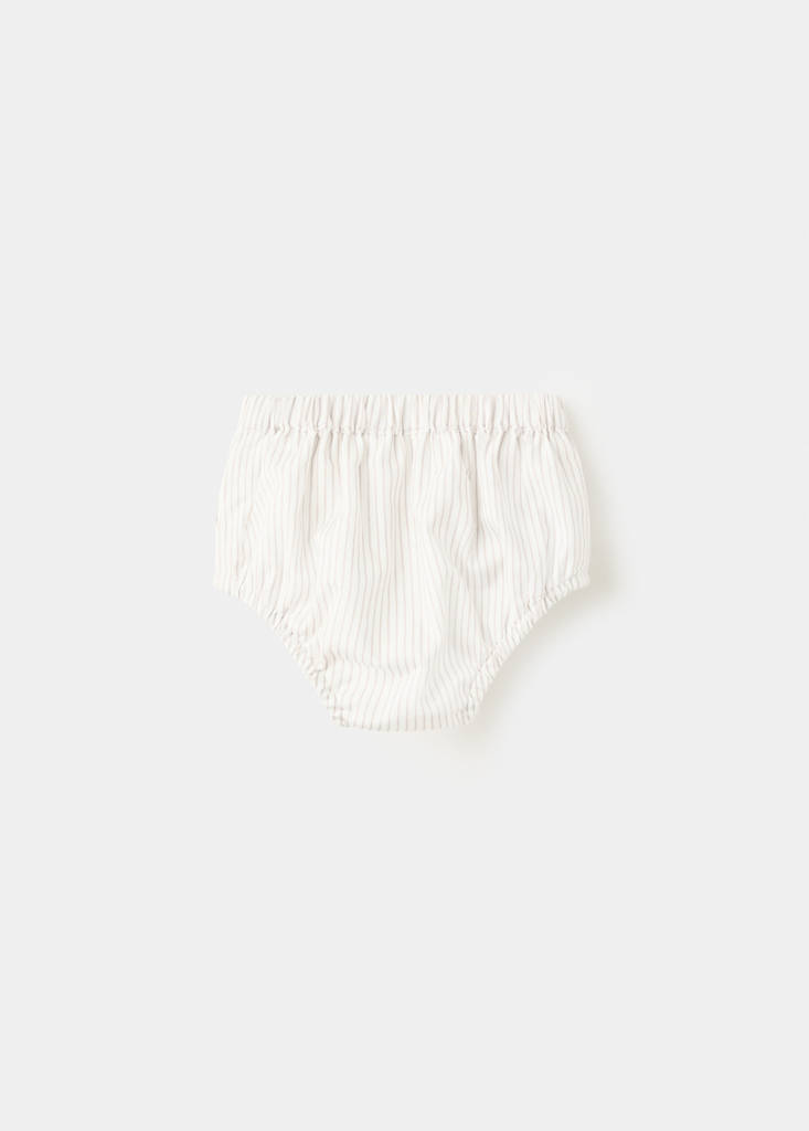 Striped cotton romper — Mustard
