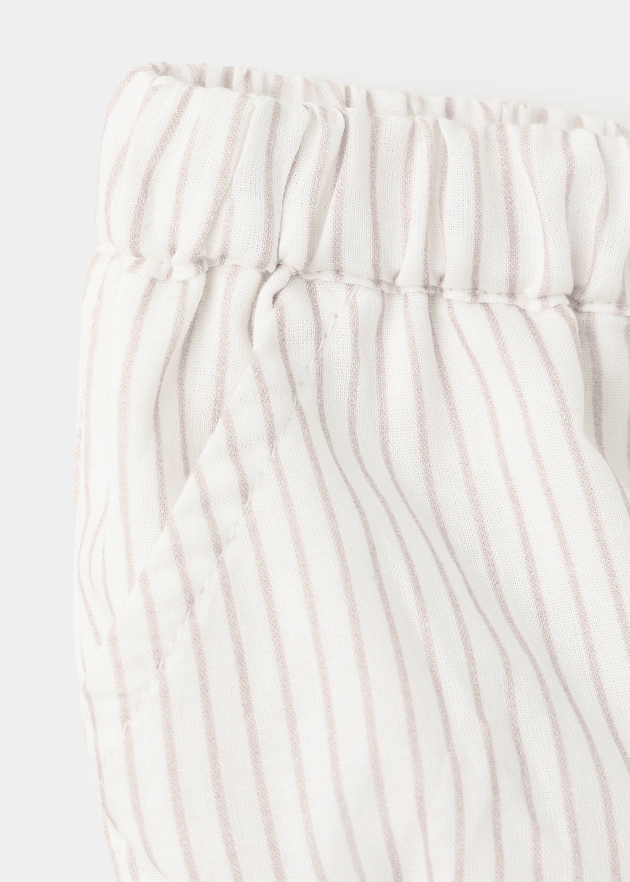 Striped cotton romper - Details of the article 8, Mustard. Ref: 37071407-00.