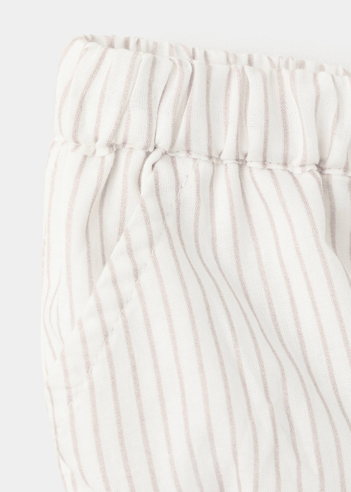 Striped cotton romper — Mustard