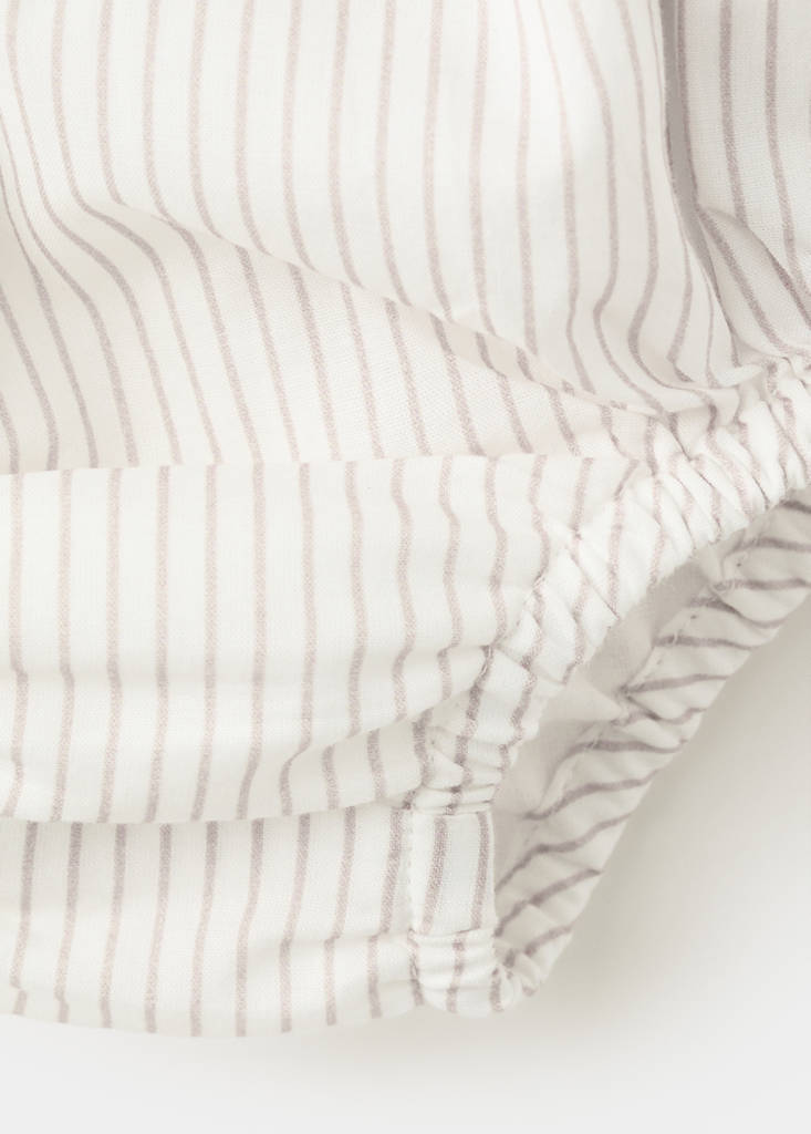 Striped cotton romper — Mustard