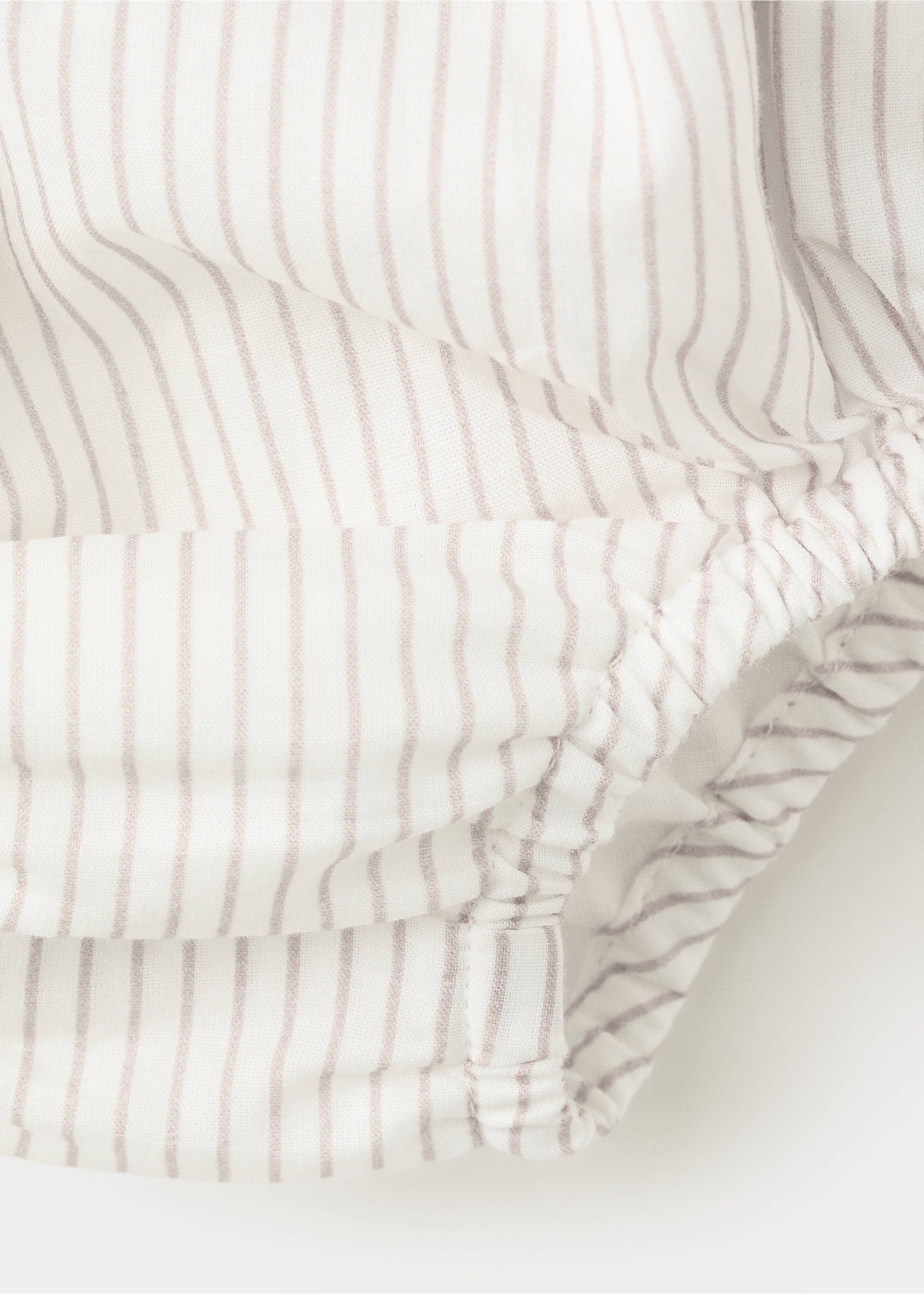 Striped cotton romper - Details of the article 0, Mustard. Ref: 37071407-00.