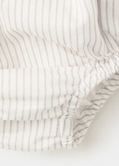 Striped cotton romper — Mustard 4