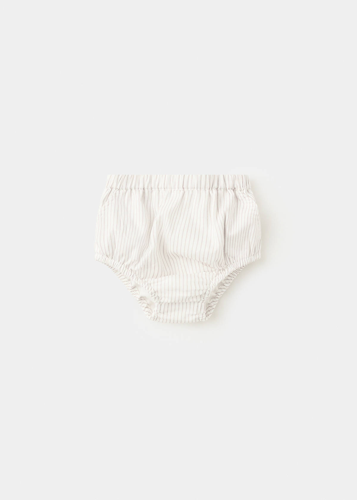 Striped cotton romper — Mustard