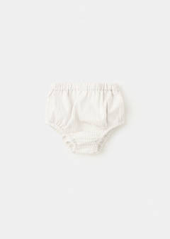 Striped cotton romper — Mustard 1