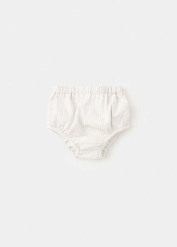 Striped cotton romper — Mustard