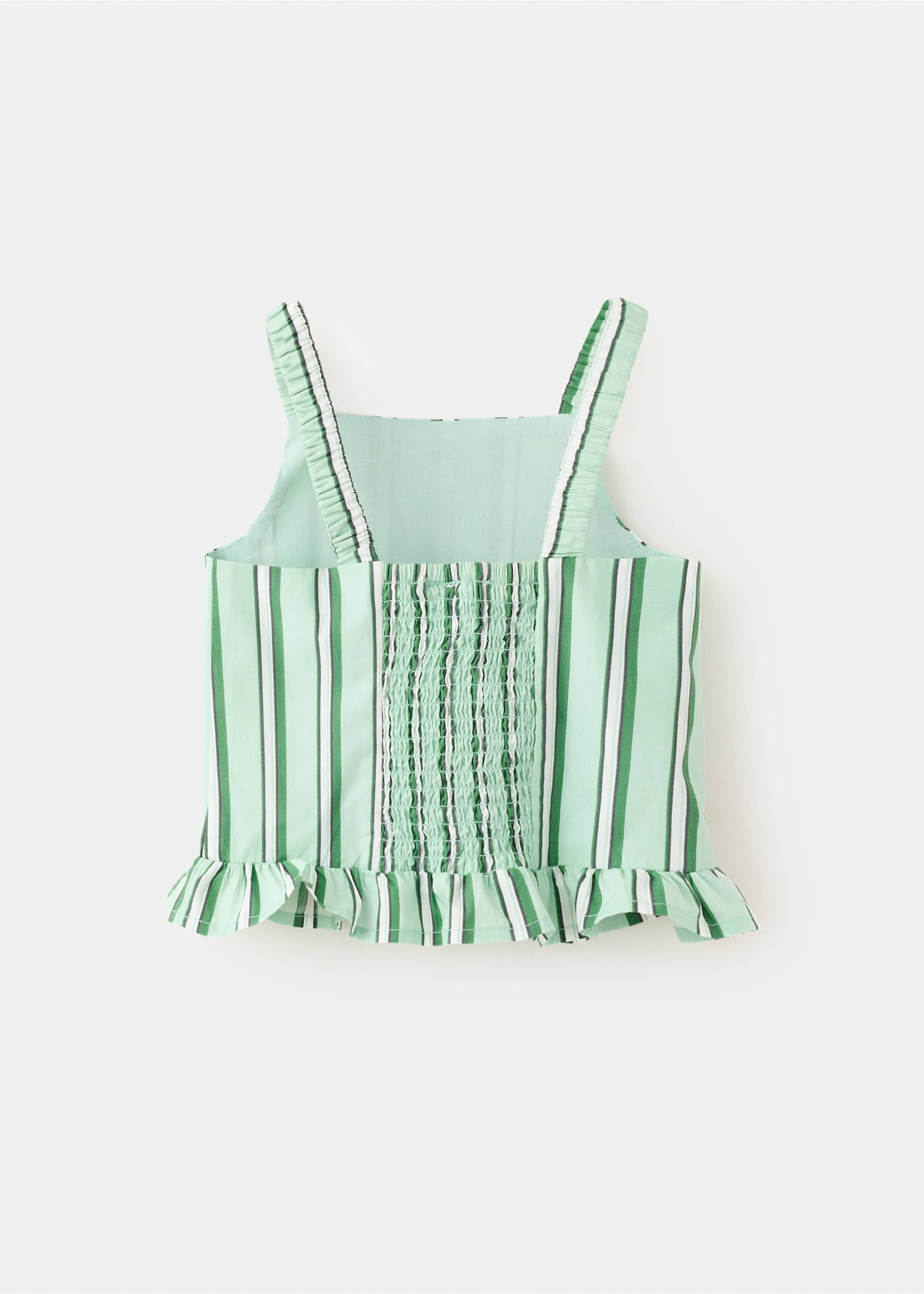 Blusa riscas folho - Verso do artigo, Verde. Ref: 37071408-00.
