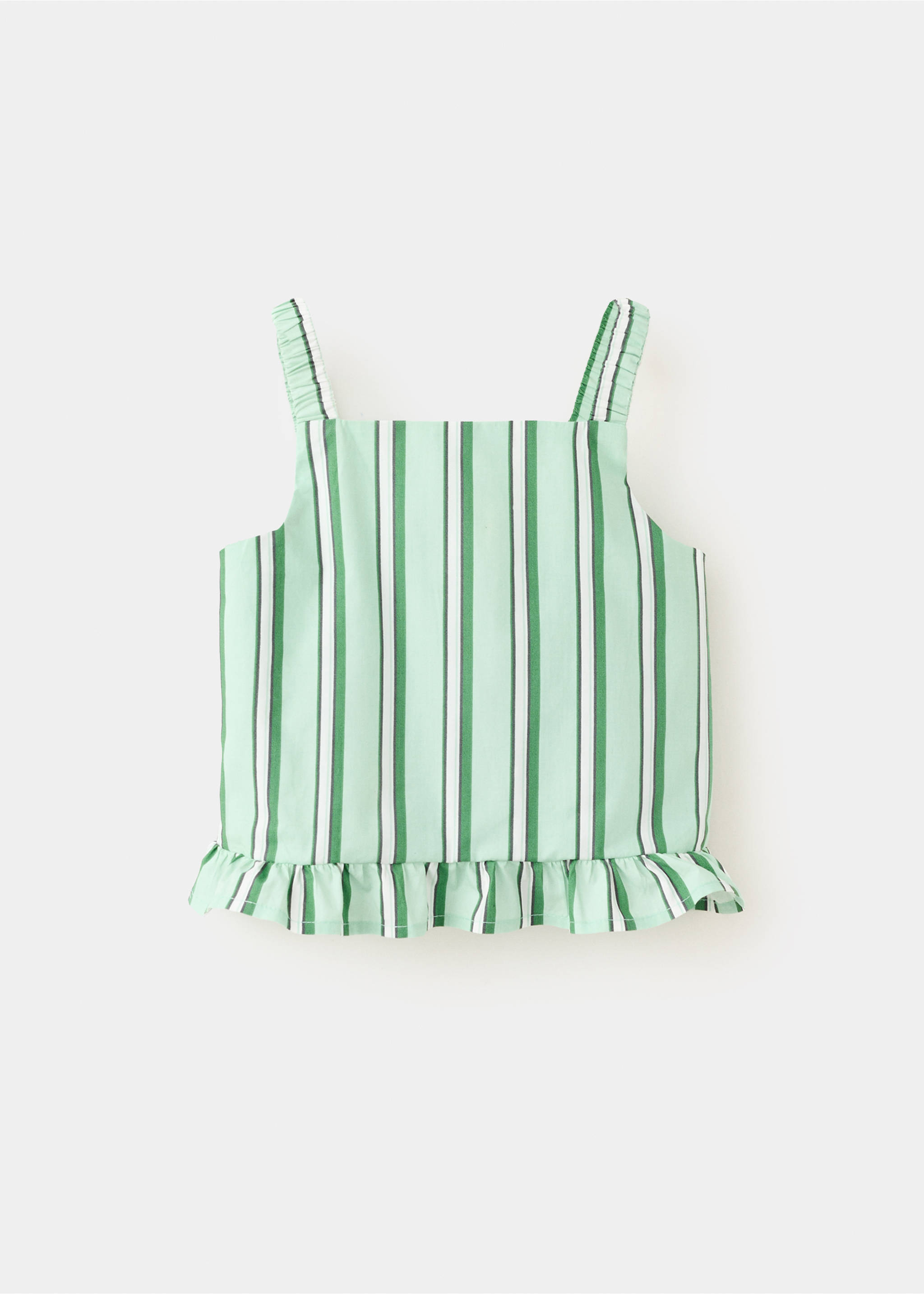 Blusa riscas folho - Artigo sem modelo, Verde. Ref: 37071408-00.