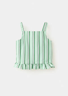 Ruffled stripe-patterned blouse — Green 3