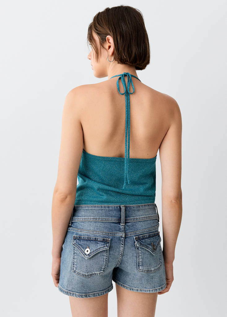 Relaxed shorts with contrast stitching — Medium Vintage Blue