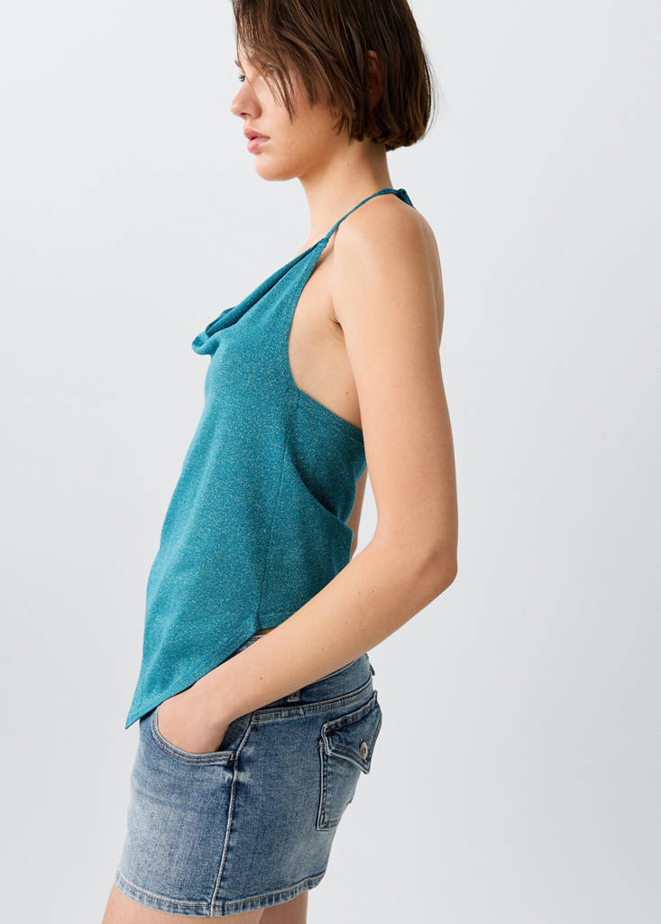 Relaxed shorts with contrast stitching — Medium Vintage Blue