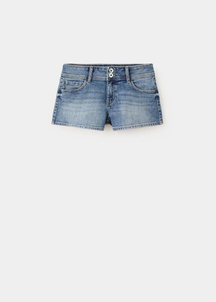 Relaxed shorts with contrast stitching — Medium Vintage Blue