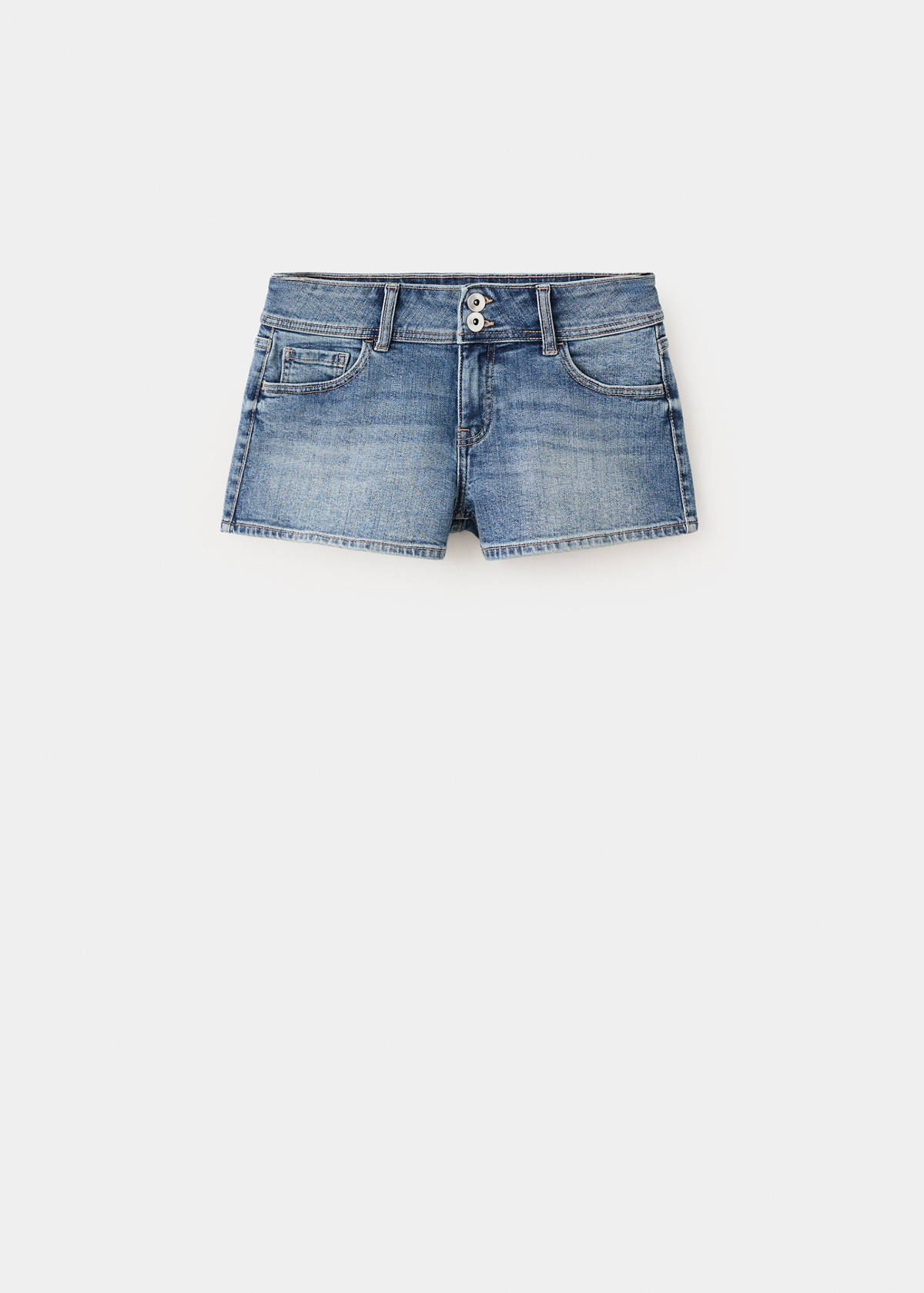 Relaxed shorts with contrast stitching — Medium Vintage Blue