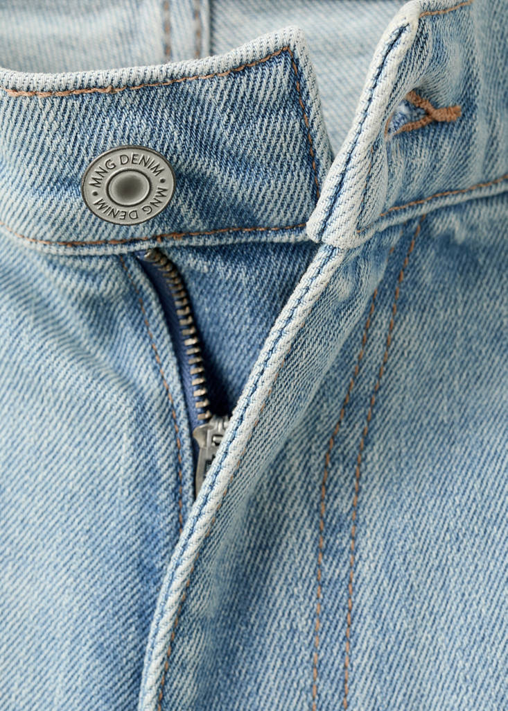 Slim-fit denim bermuda shorts — Light Blue