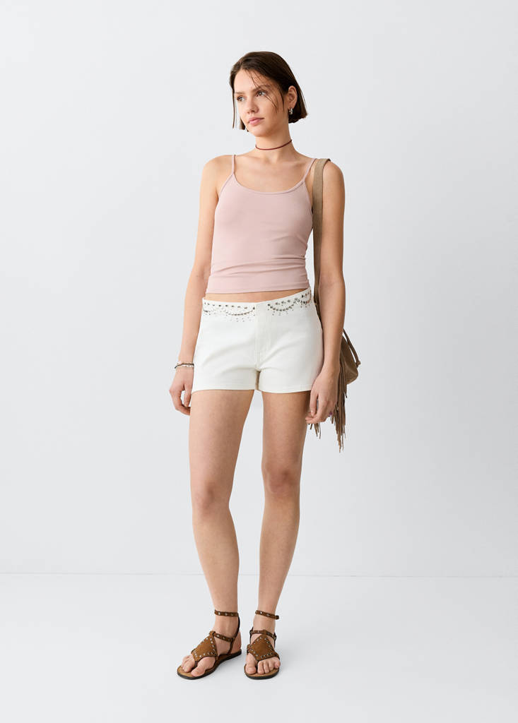 Fitted top with thin straps — Pink