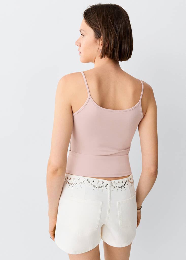 Fitted top with thin straps — Pink