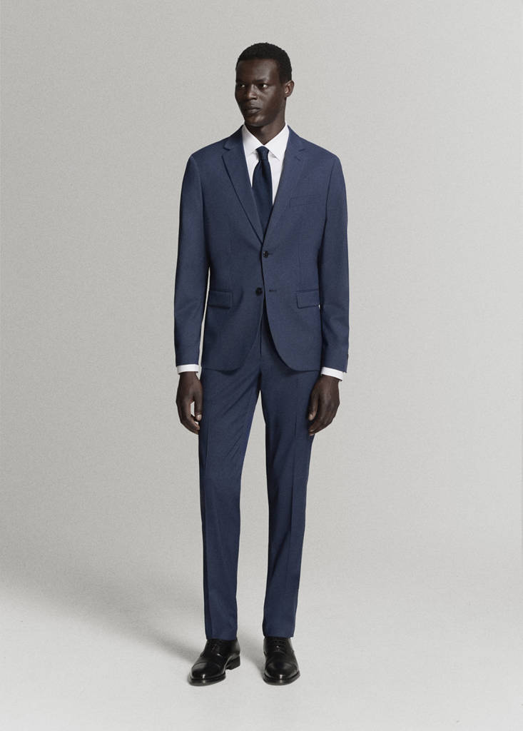 Super slim-fit suit jacket in stretch fabric — Ink Blue