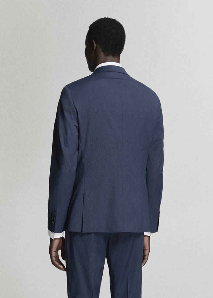 Super slim-fit suit jacket in stretch fabric — Ink Blue