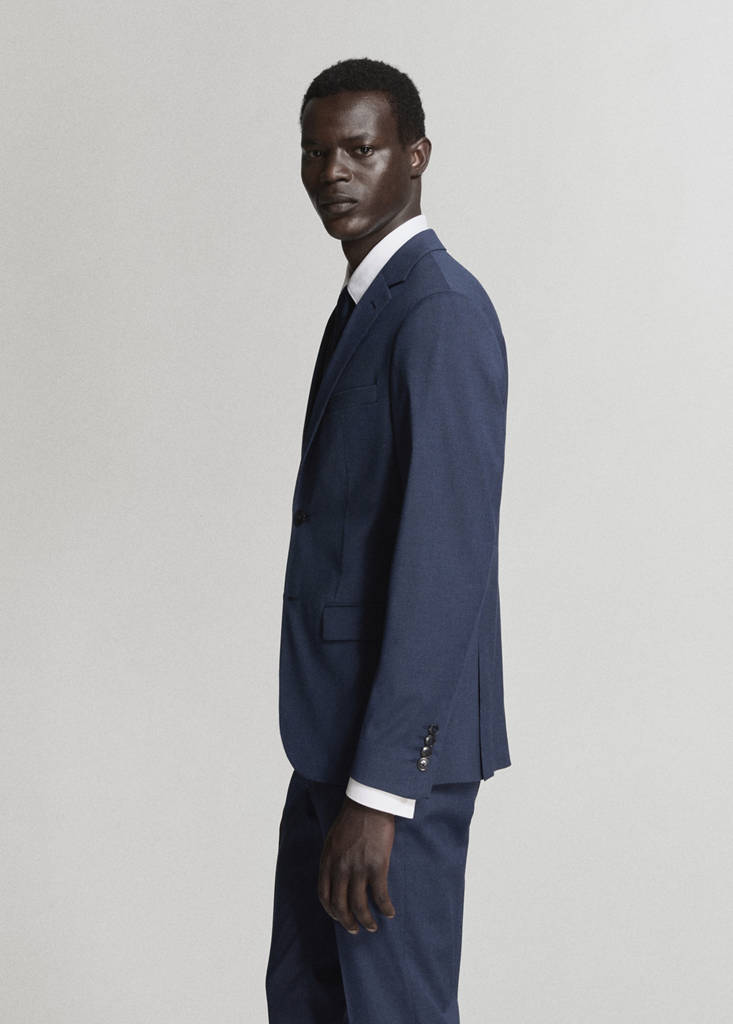Super slim-fit suit jacket in stretch fabric — Ink Blue
