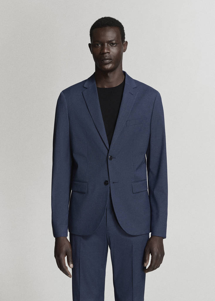 Super slim-fit suit jacket in stretch fabric — Ink Blue