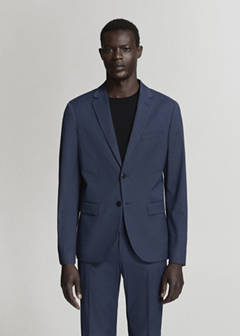 Super slim-fit suit jacket in stretch fabric — Ink Blue 8