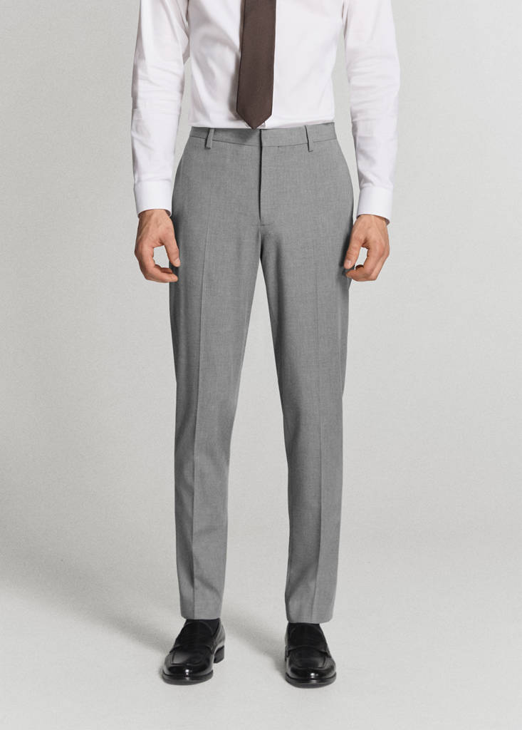Stretch fabric super slim-fit suit trousers — Grey