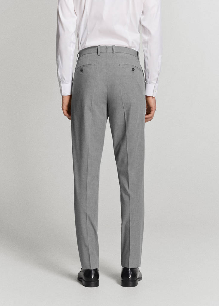 Stretch fabric super slim-fit suit trousers — Grey