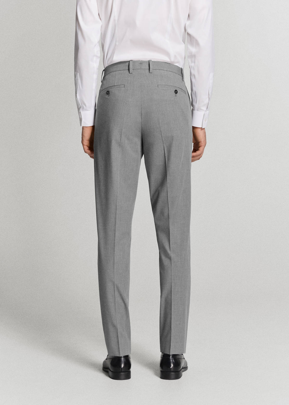 Stretch fabric super slim-fit suit trousers — Grey