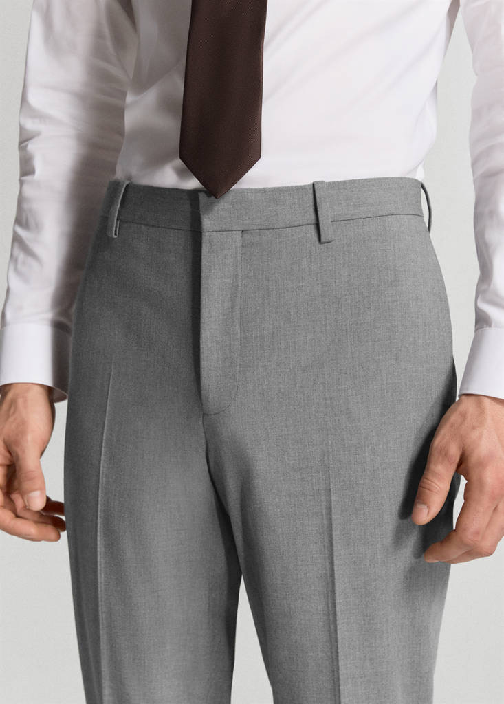 Stretch fabric super slim-fit suit trousers — Grey