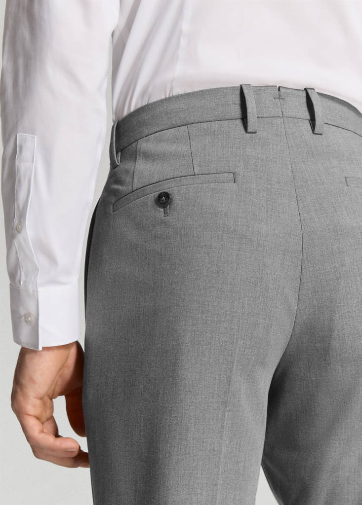 Stretch fabric super slim-fit suit trousers — Grey