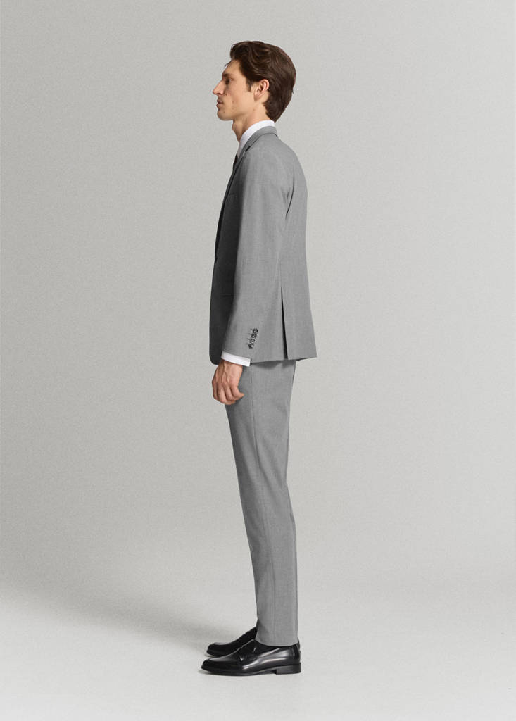 Stretch fabric super slim-fit suit trousers — Grey