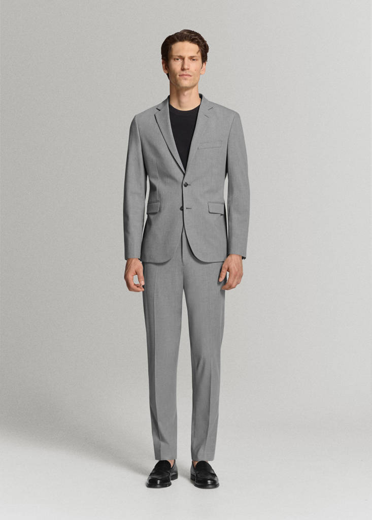 Stretch fabric super slim-fit suit trousers — Grey
