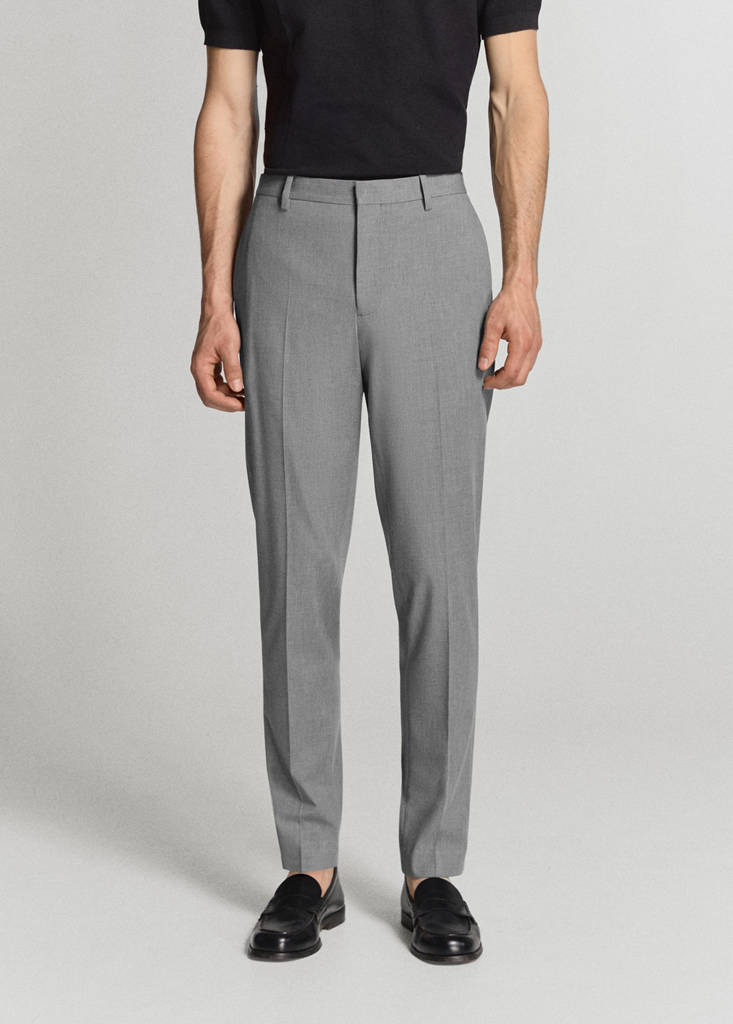 Stretch fabric super slim-fit suit trousers — Grey