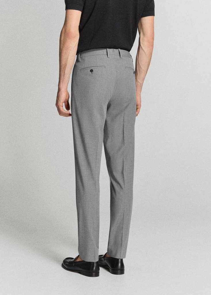 Stretch fabric super slim-fit suit trousers — Grey