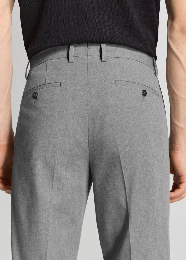 Stretch fabric super slim-fit suit trousers — Grey