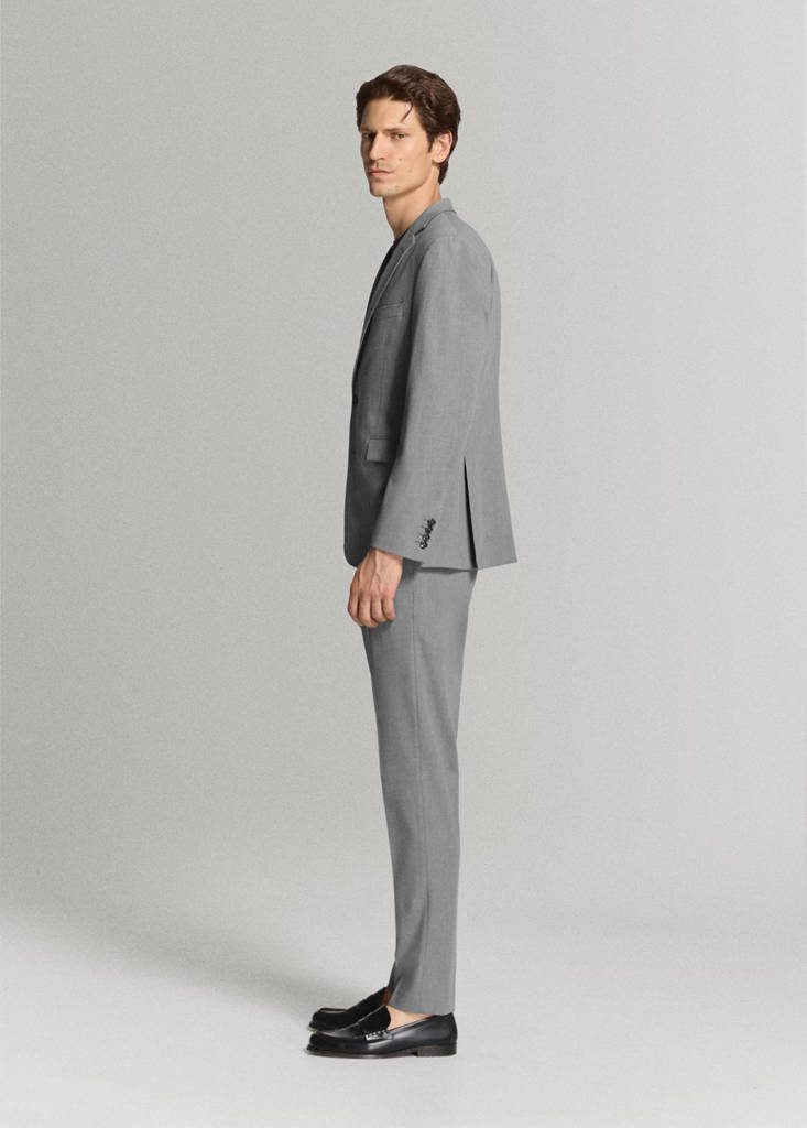 Stretch fabric super slim-fit suit trousers — Grey