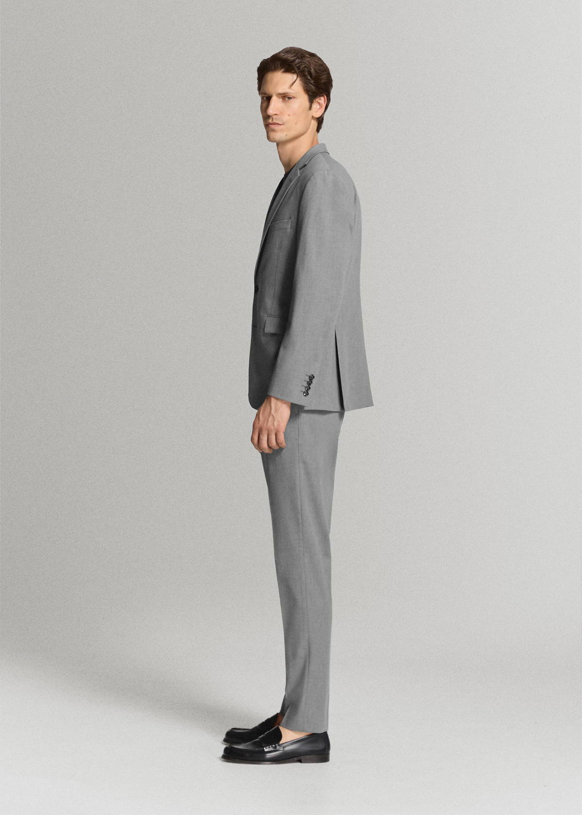 Stretch fabric super slim-fit suit trousers — Grey