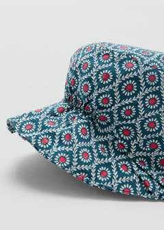 Printed cotton hat — Navy 3
