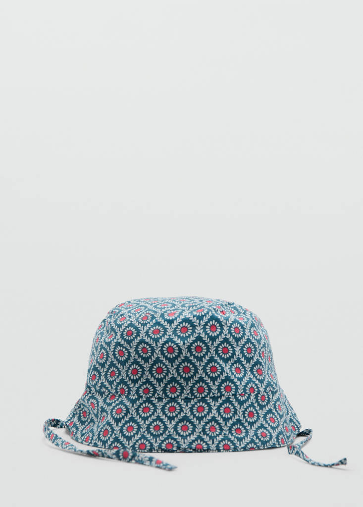 Printed cotton hat — Navy