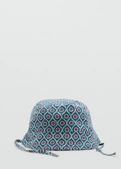 Printed cotton hat — Navy 1