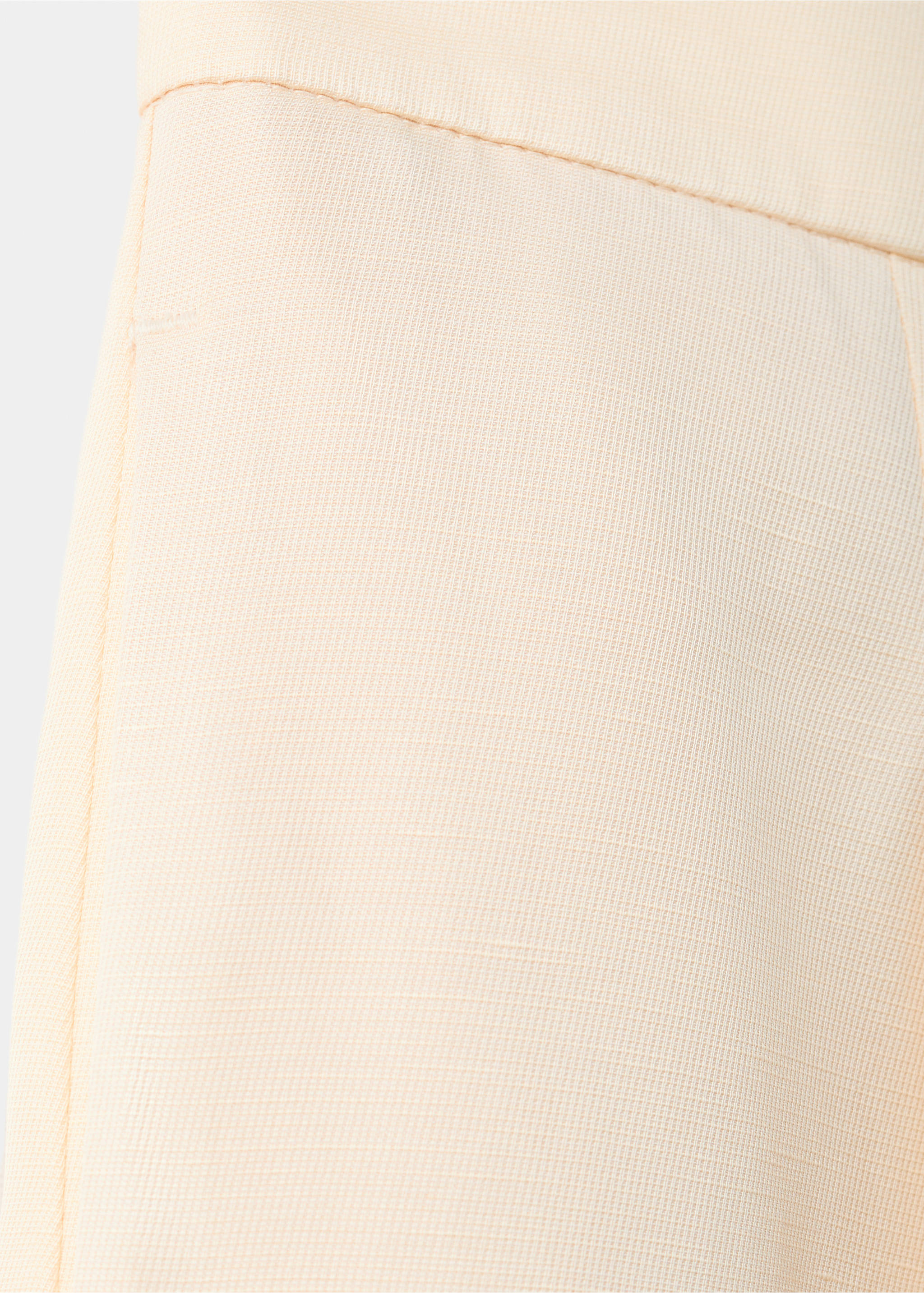 Straight-leg linen pleated pants - Details of the article 0, Ecru. Ref: 37071417-00.